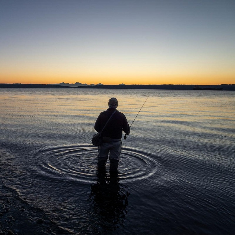 a man is fishing